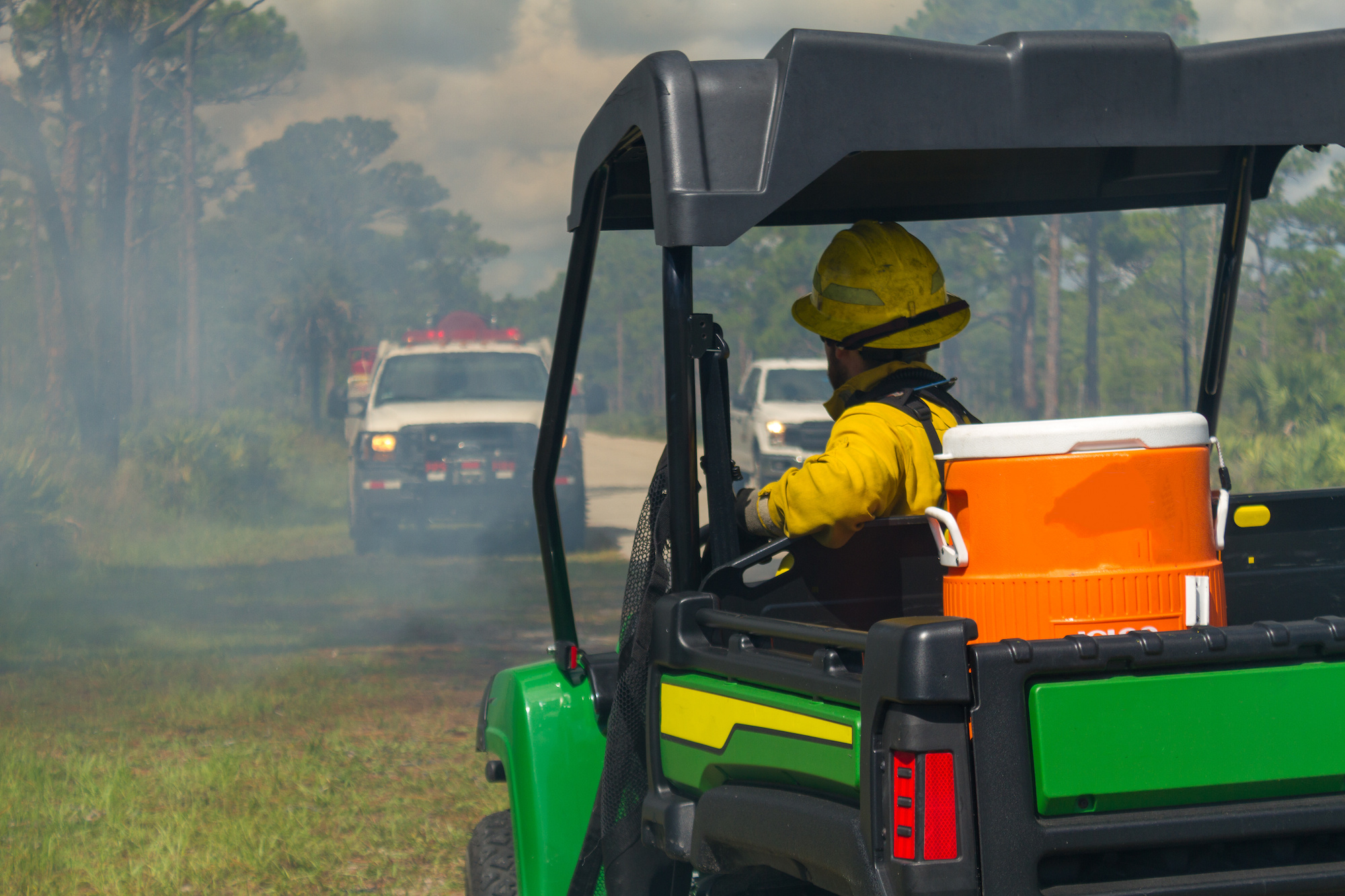 South Florida fire crew working a prescribed burn