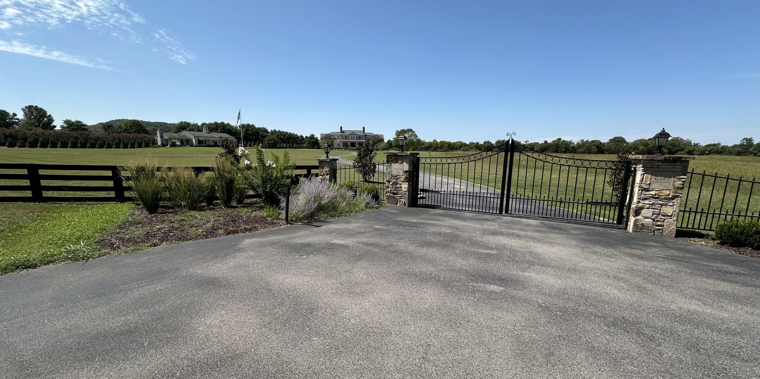 a stone entry gate