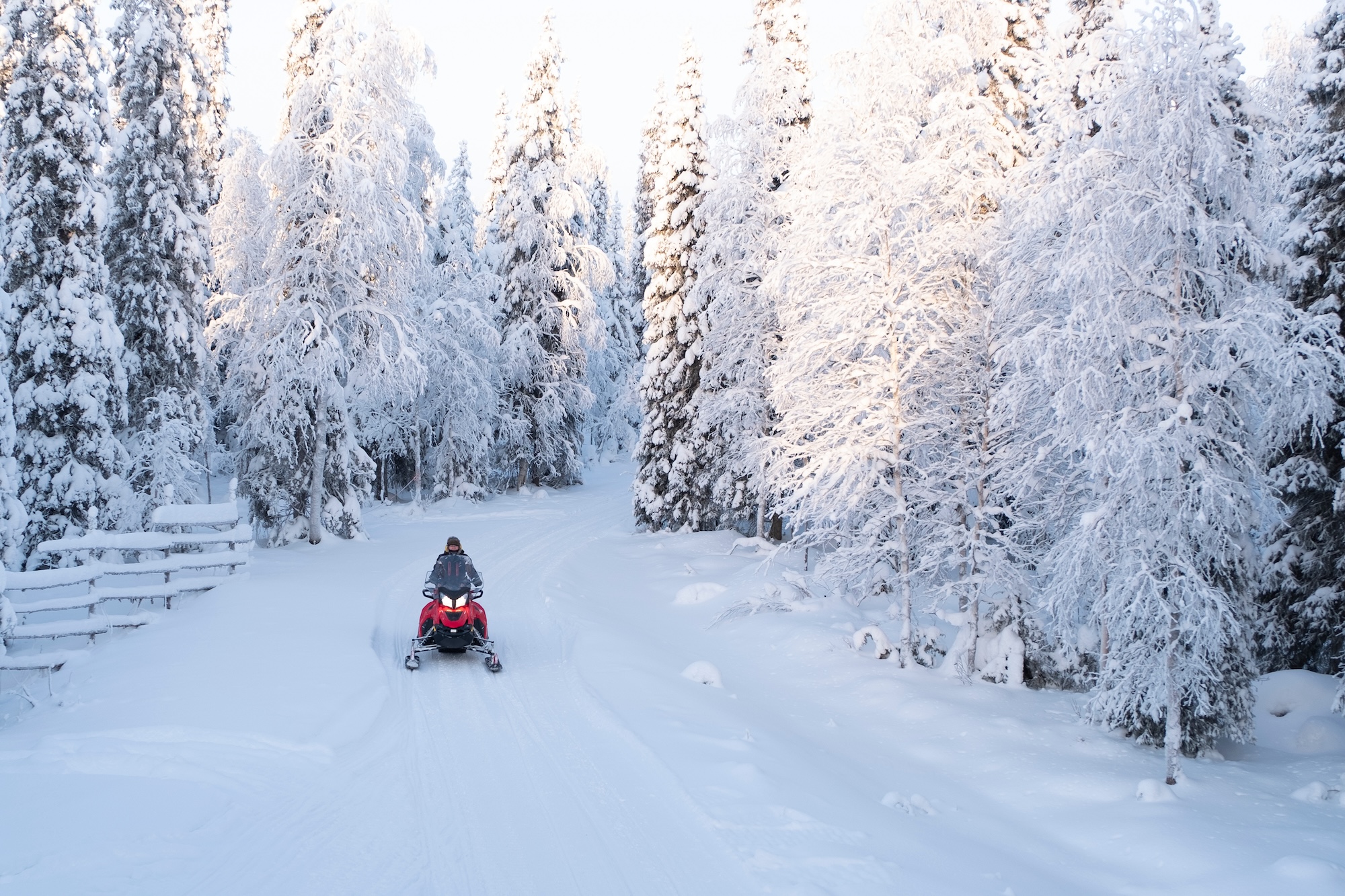 Snowmobile trip in Finnish Lapland.