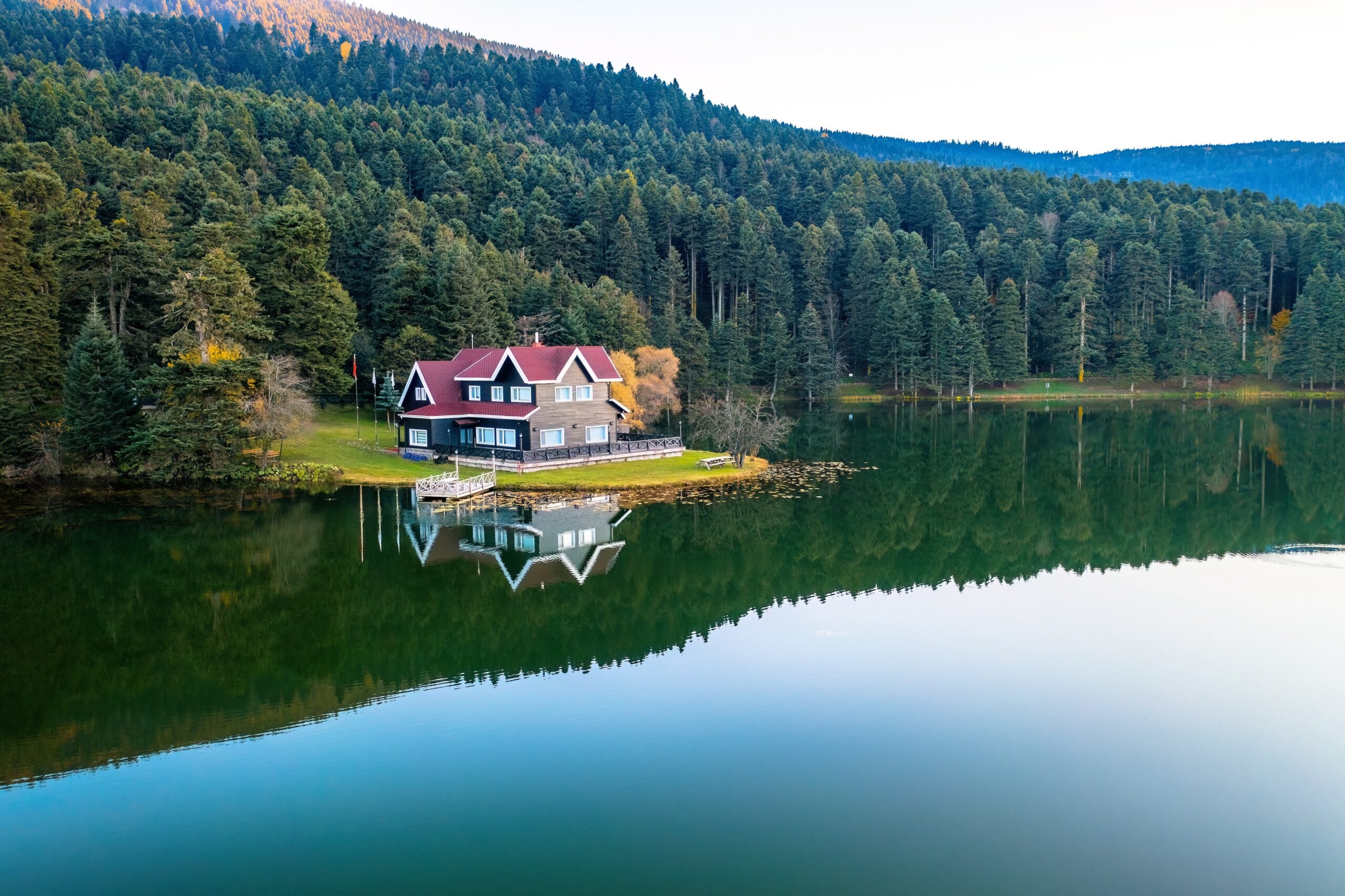 home on a lakeside property that is part of a family land trust