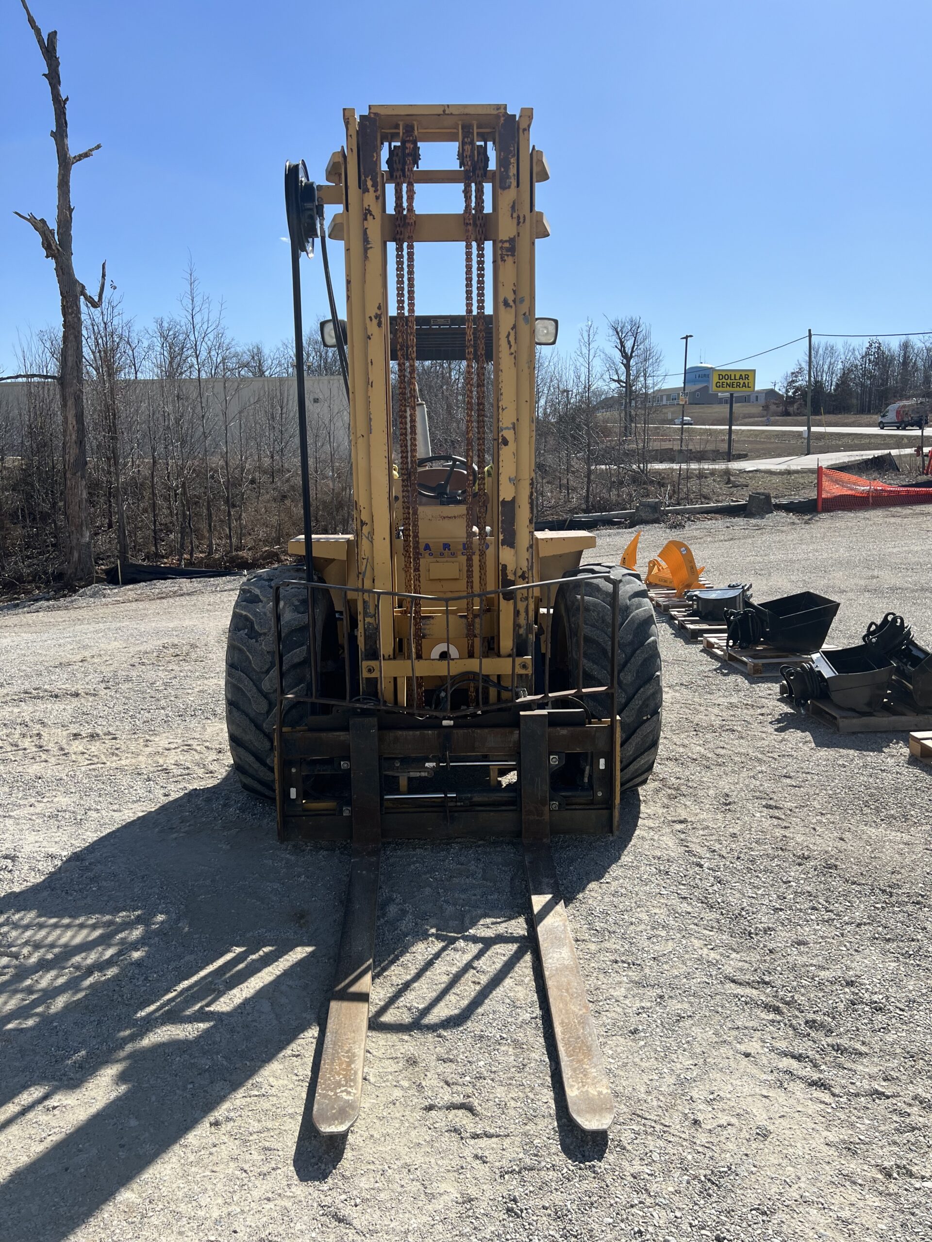 Thumbnail image of a Harlo HP8500 8,500 lb Rough Terrain Forklift – 22’ Mast – John Deere Diesel