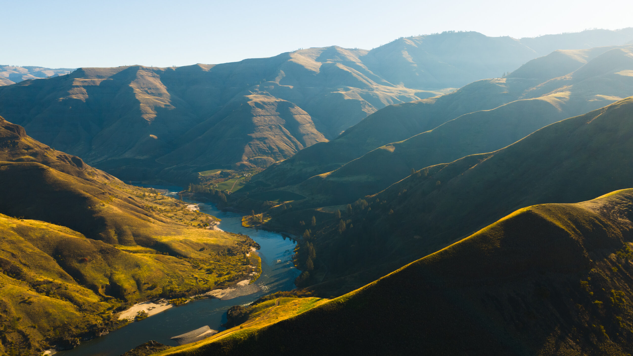 river running through a mountain valley in Idaho